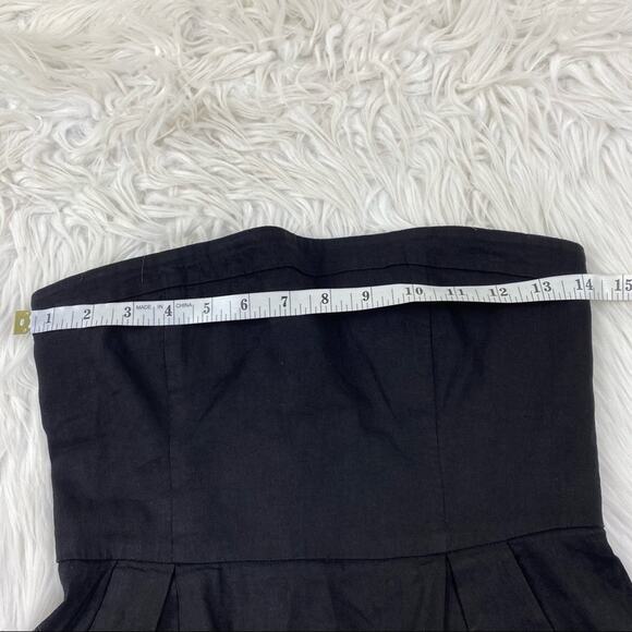 Theory Strapless Linen Sheath Dress Black Size 2 - Picture 2 of 6